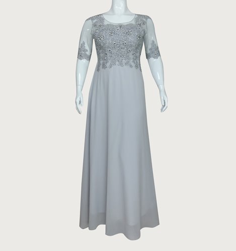 Zwiewna sukienka plus size maxi z miseczkami D2‑P260