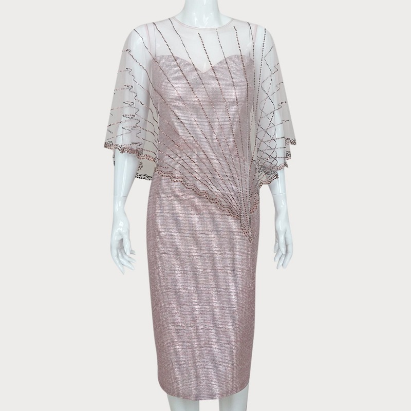 BŁYSZCZĄCA SUKIENKA Z NARZUTKĄ  D2-114