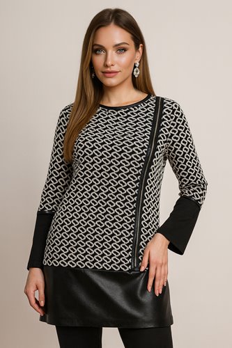 CZARNA TUNIKA Z ZAMKIEM  D36-1