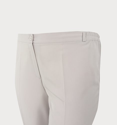 Jasnobeżowe spodnie plus size z kantem D4-P26