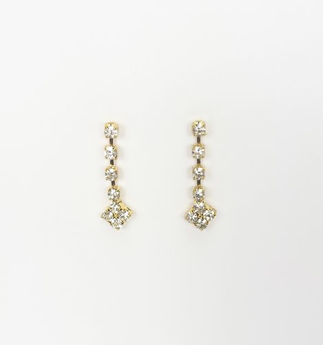 Złoty komplet naszyjnik z zawieszkami cyrkonie elegancki D13-142