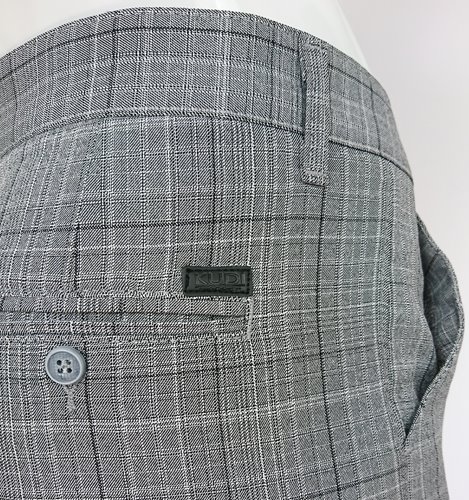 SZARE SPODNIE MĘSKIE W KRATĘ M4-24