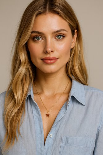 Złoty naszyjnik z gwiazdką stal nierdzewna minimalistyczny D13-19