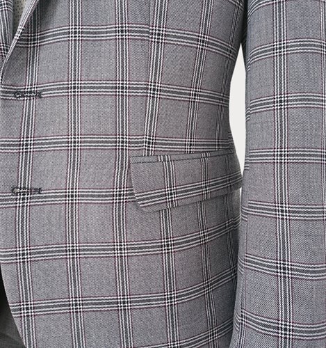 Szara marynarka męska plus size w kratę Księcia Walii M22-P35