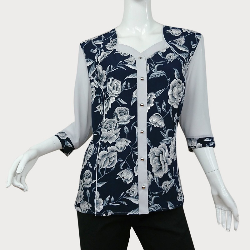 BLUZKA  W KWIATOWY WZÓR D11-36