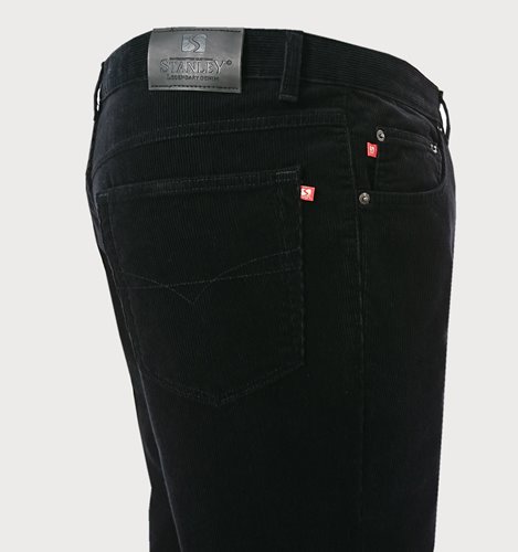 Czarne spodnie sztruksowe męskie bawełniane plus size M4-P44