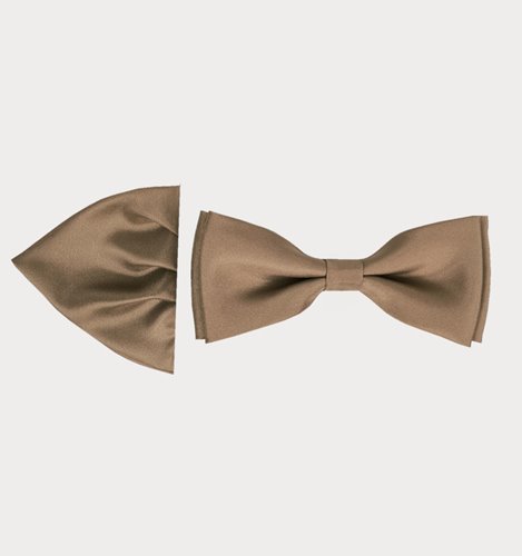 BEŻOWA MUCHA MĘSKA GŁADKA Z POSZETKĄ M12-194