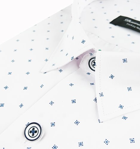 BIAŁA KOSZULA  W DELIKATNY WZÓR  M3-251