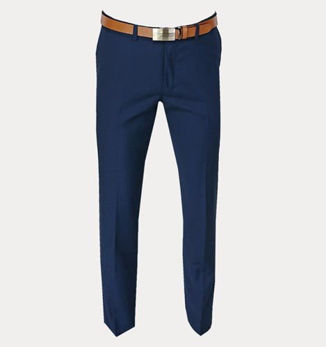 GRANATOWE SPODNIE MĘSKIE NA KANT SLIM  M4-16