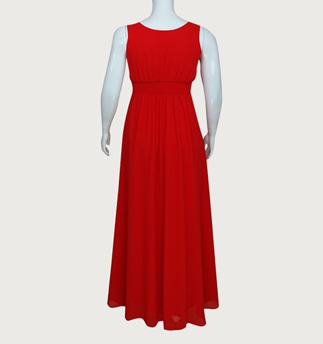 Długa zwiewna sukienka plus size bez rękawów D2‑P261