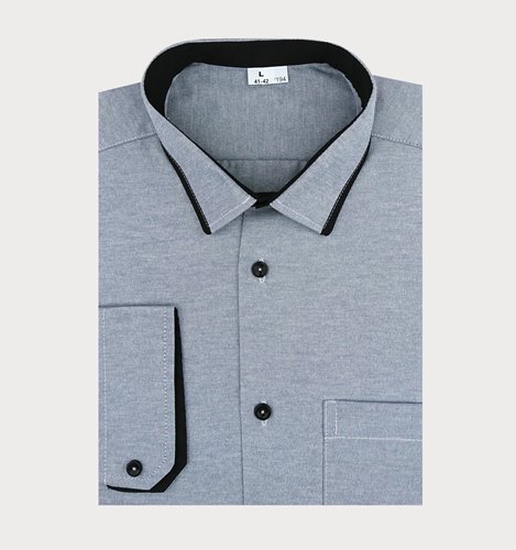 SZARA KOSZULA MĘSKA Z CZARNĄ LAMÓWKĄ   M3-210