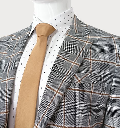 MARYNARKA MĘSKA  SZARA W KRATĘ  M22-23