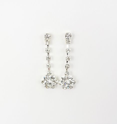 Srebrny komplet naszyjnik asymetryczny cyrkonie kolczyki D13-141