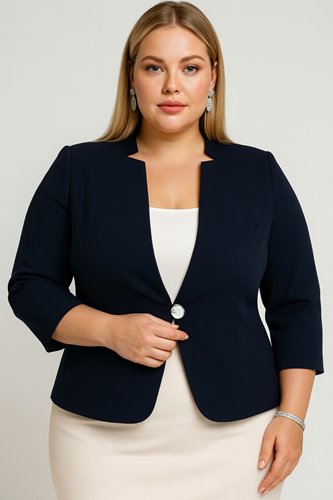 Żakiet damski plus size o prostym kroju D5-P14