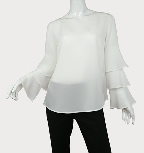 BLUZKA  Z FALBANAMI NA RĘKAWACH  D11-17