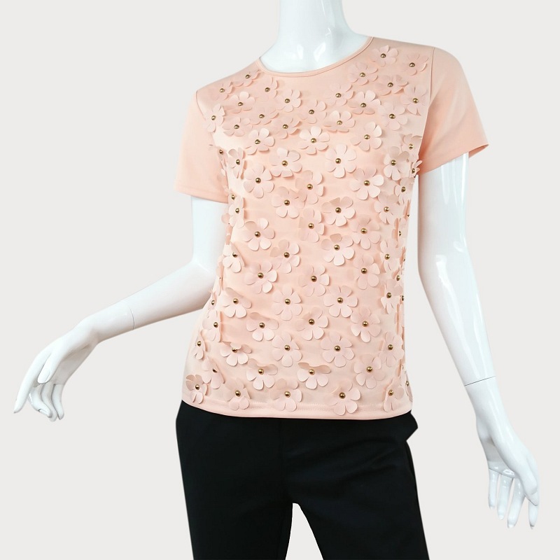 BLUZKA W OZDOBNE KWIATKI D11-18