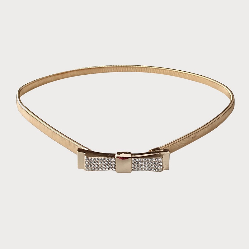 ELEGANCKI ZŁOTY PASEK KOKARDKA  D6-14