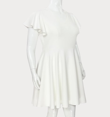 Rozkloszowana sukienka plus size do kolan D2‑P375