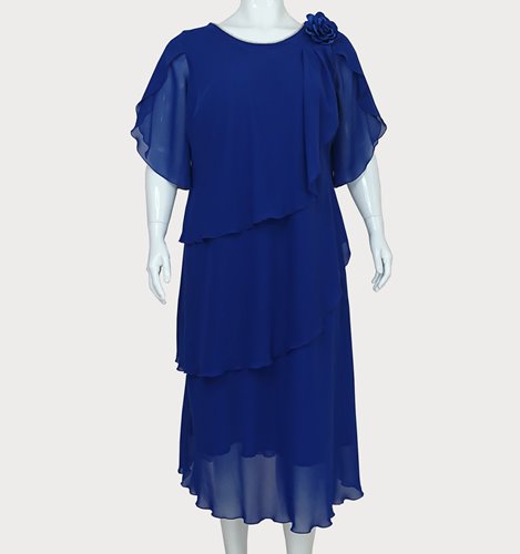 Zwiewna sukienka plus size z falbanami D2‑P241