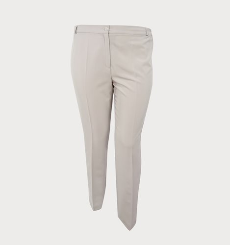 Jasnobeżowe spodnie plus size z kantem D4-P26