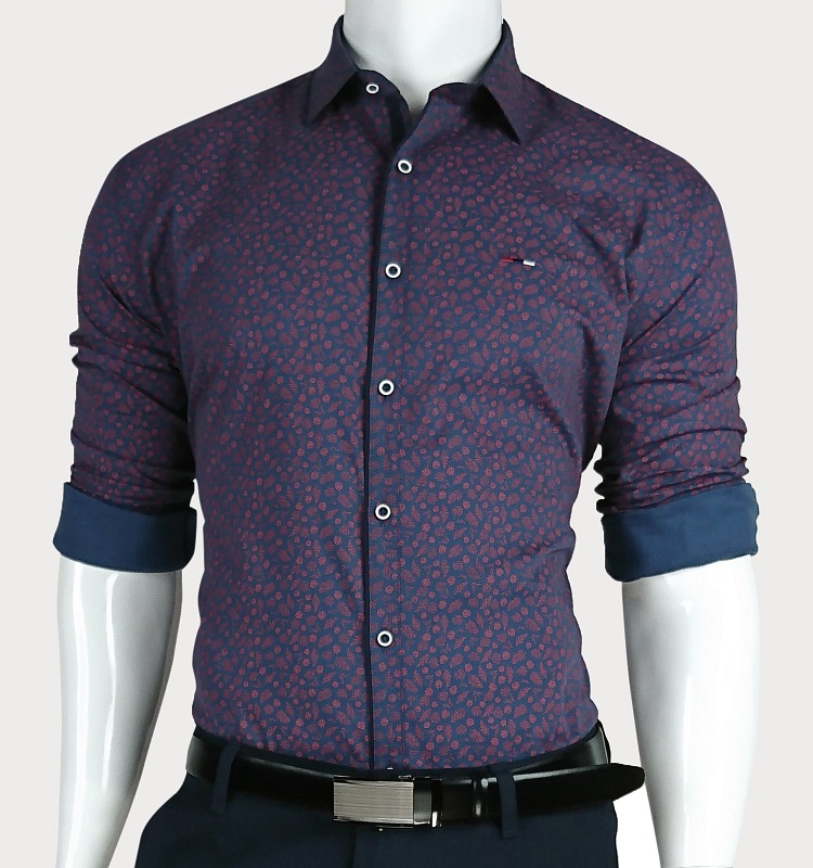 BAWEŁNIANA KOSZULA W LIŚCIE M3-145