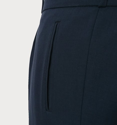 Granatowe spodnie eleganckie męskie plus size z wełną M4-P52