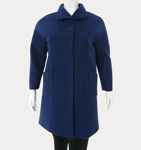 GRANATOWY PŁASZCZ Z WEŁNĄ  D19-12