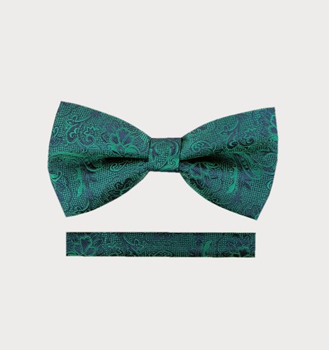 ZIELONA MUCHA MĘSKA Z POSZETKĄ W WZÓR M12-199