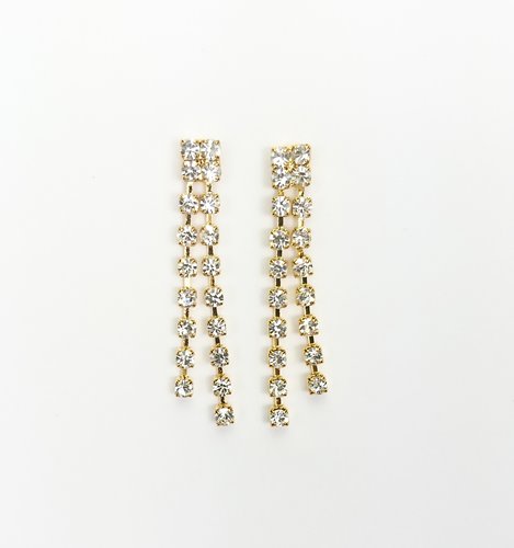 Złoty komplet naszyjnik kaskadowy z cyrkoniami kolczyki D13-143