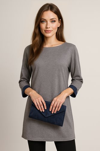 SZARA TUNIKA DAMSKA  D36-3