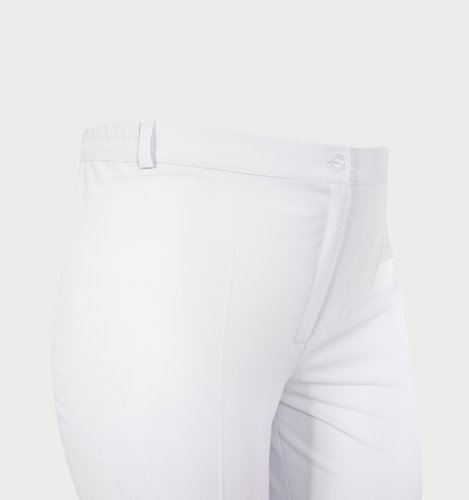 Białe eleganckie spodnie plus size z kantem D4-P24