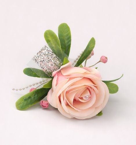 BUTONIERKA ŚLUBNA BLUSH ROSE ELEGANCE