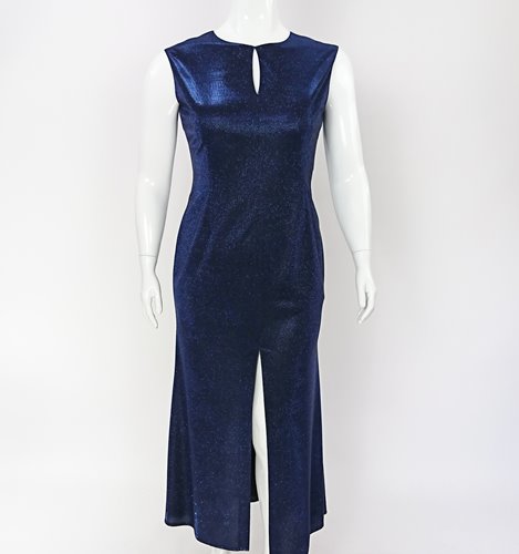 Maxi sukienka plus size rybka z rozcięciem D2‑P386