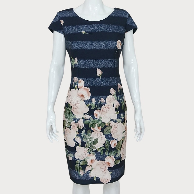 WIZYTOWA SUKIENKA  KWIATY  D2-115