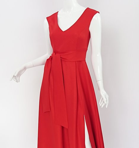 MAXI SUKIENKA Z POŁYSKIEM I PASKIEM  D2-392