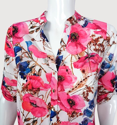 ELEGANCKA BLUZKA  KWIATY D11-114