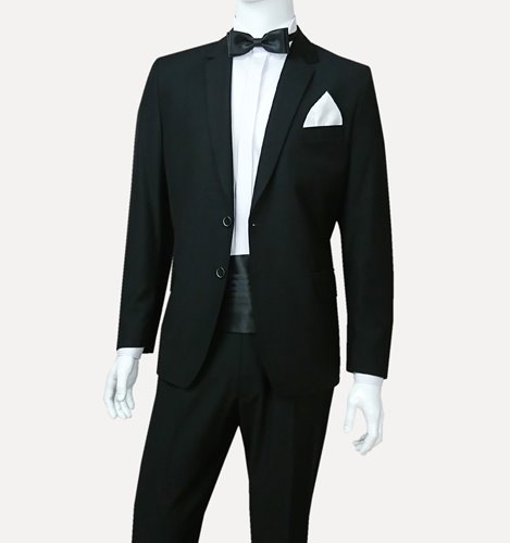 ELEGANCKI CZARNY GARNITUR Z WEŁNĄ