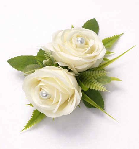 KORSARZ ŚLUBNY RÓŻE IVORY Z PERŁAMI