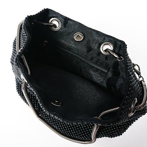 CZARNA TOREBKA WOREK Z KORALIKÓW