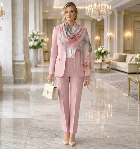 SZARY WISKOZOWY SZAL W KWIATY ZE ZŁOTYM AKCENTEM