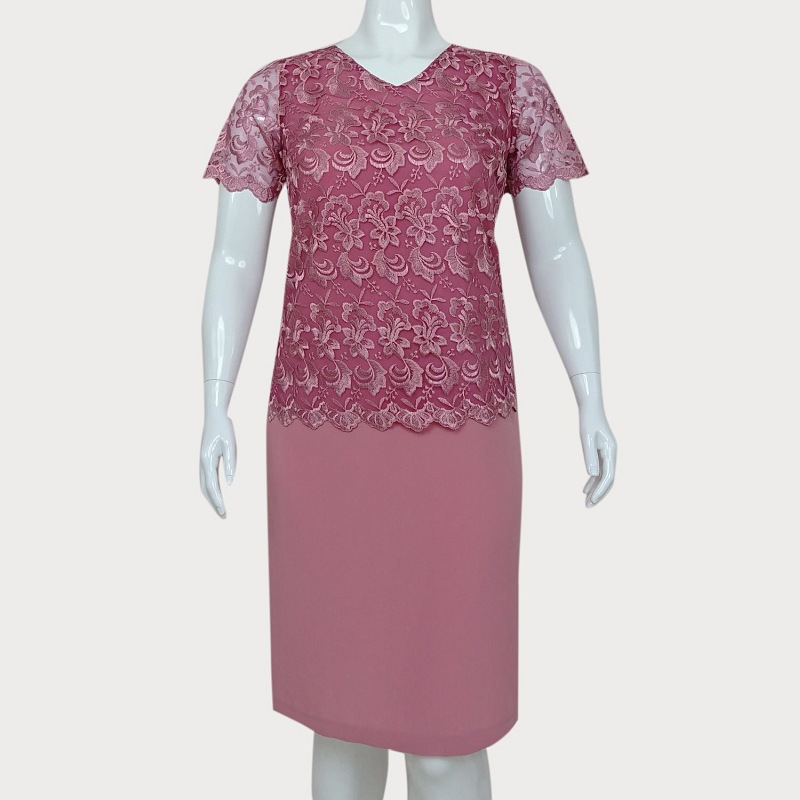 ELEGANCKA RÓŻOWA SUKIENKA WIZYTOWA D2-35