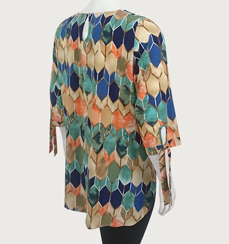 Wzorzysta bluzka plus size D11-P139