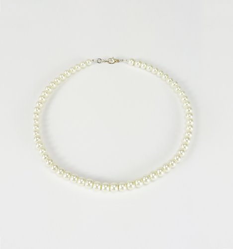 Naszyjnik z pereł sztucznych kremowy klasyczny damski D13-132