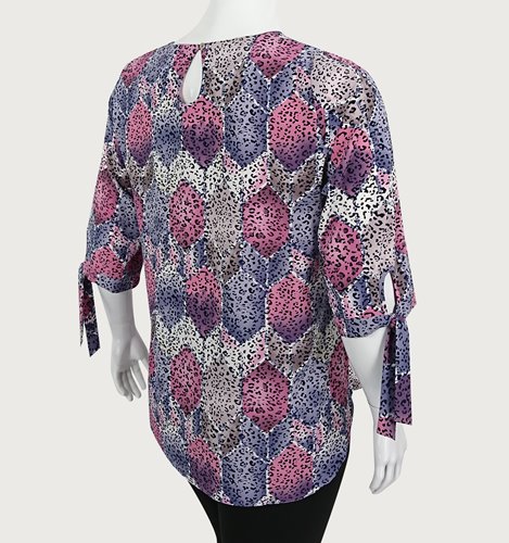 Wzorzysta bluzka damska plus size D11-P136