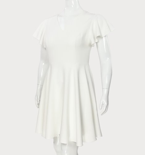 Rozkloszowana sukienka plus size do kolan D2‑P375