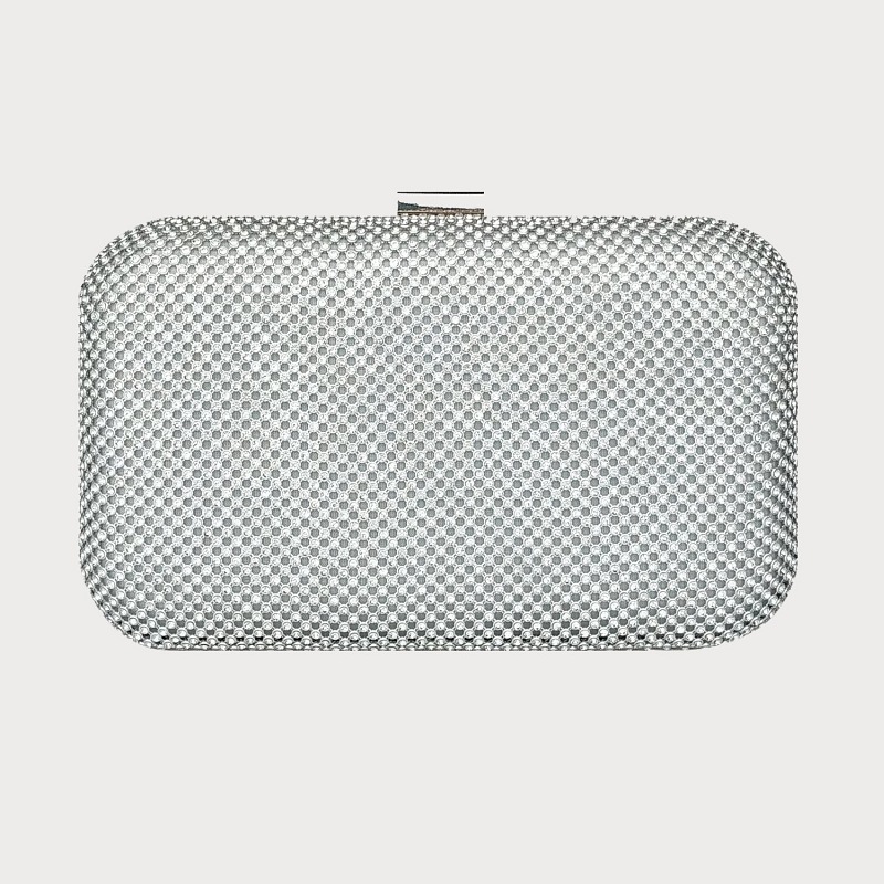 Srebrna torebka z cyrkonii z biglem i srebrnym łańcuszkiem D10-45