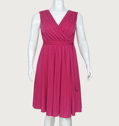 BROKATOWA SUKIENKA Z PASKIEM  D2-298