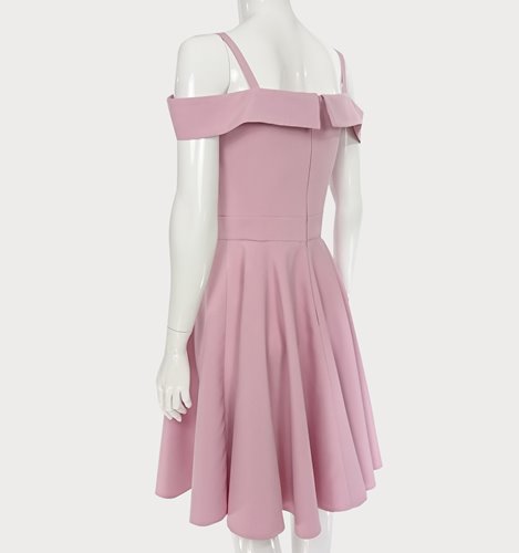 RÓŻOWA SUKIENKA ROZKLOSZOWANA   D2-316