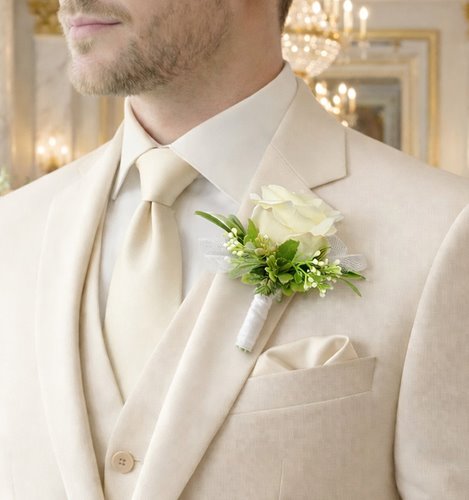 BUTONIERKA ŚLUBNA IVORY ELEGANCE
