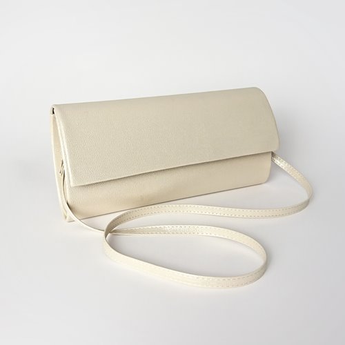 Złota kopertówka cylindryczna z fakturą ze skóry ekologicznej D10-112